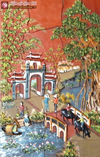 Tranh Ghép Miếng Cảnh Làng Quê