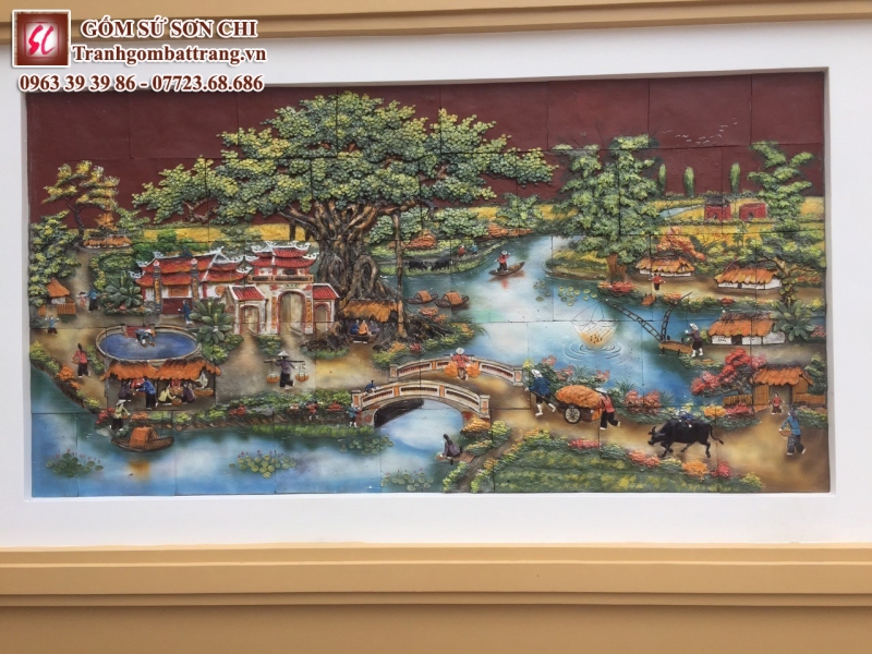 Tranh gốm dân gian Bát Tràng - mẫu 13