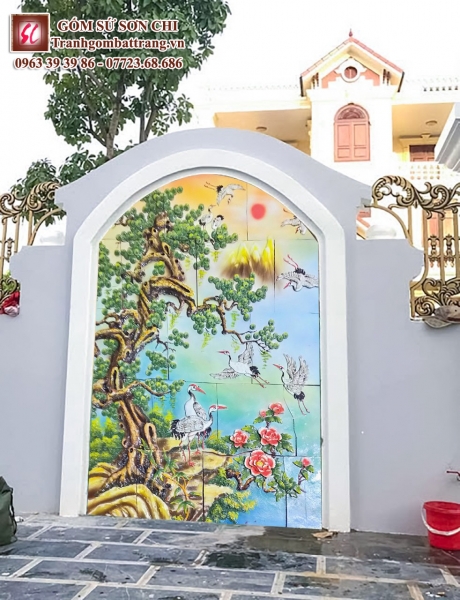 Tranh gốm phong thủy Bát Tràng - mẫu 17