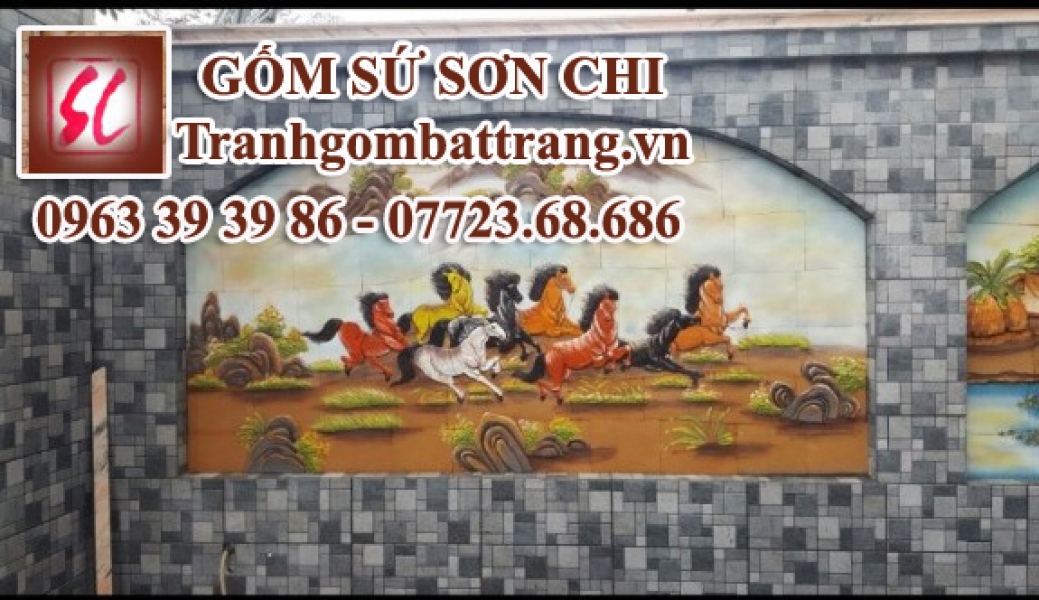 Tranh gốm phong thủy Bát Tràng - mẫu 20