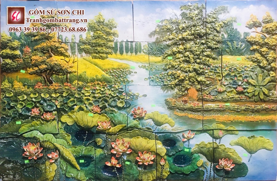 Tranh gốm phong thủy Bát Tràng - mẫu 27